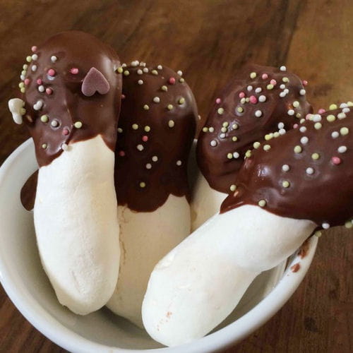 baguettes magiques meringues nappees de chocolat au lait