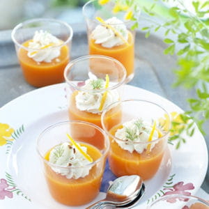 9 gaspacho carottes oranges et chantilly de dorade a l aneth redac300