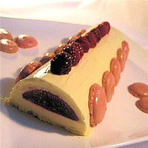 B&ucirc;che chocolat blanc framboise