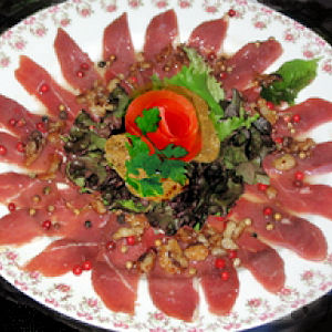 Carpaccio de canard aux 5 baies