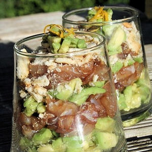 Tartare d'avocats, dorade et Tuc