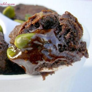 Coulant au chocolat aux &eacute;clats de pistache