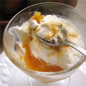 Verrine mangue-passion-coco, caramel au citron vert
