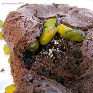 Fondant au chocolat aux pistaches