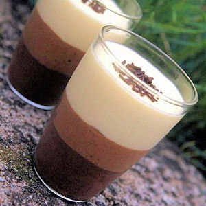 Verrines de trois mousses au chocolat