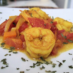 Colombo de gambas au lait de coco