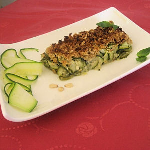 Crumble de courgettes au pesto et au parmesan