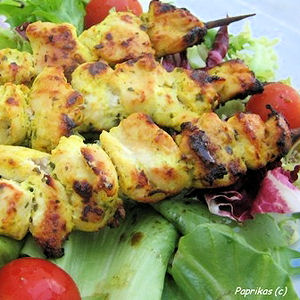 Brochettes au curry et ras el hanout