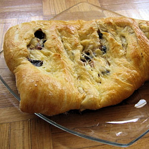 Fougasse aux lardons et aux olives