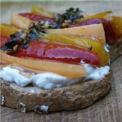 Bruschetta melon-poivron