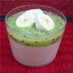 Crème au lait de coco kiwi et bananes