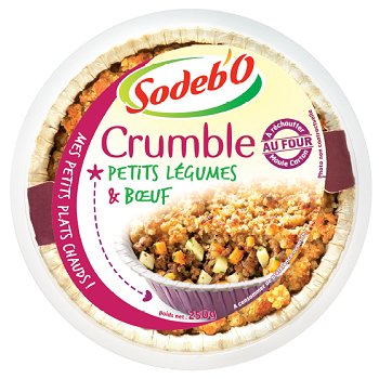 Crumble Petits légumes et boeuf Sodebo