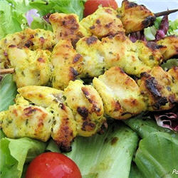 Brochettes au curry et ras el hanout