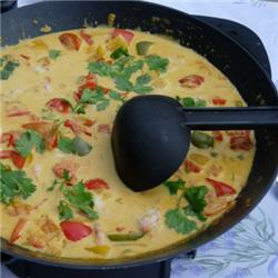 Curry de poivrons au lait de coco