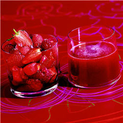Dessert "tout rouge" : framboises, fraises ...et Tagada®
