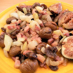 Poêlée de lardons et marrons aux figues