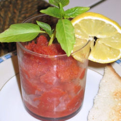 Granité de tomates au citron confit