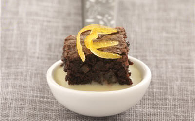 Brownie et sabayon d'orange