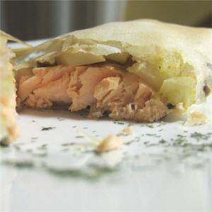 Pastilla de saumon au céleri-rave