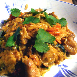 Curry de dinde aux courgettes et aux carottes