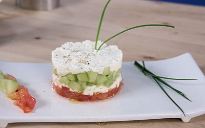 Le tartare tomate, concombre, feta