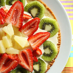tarte fine a l ananas au kiwi et aux fraises